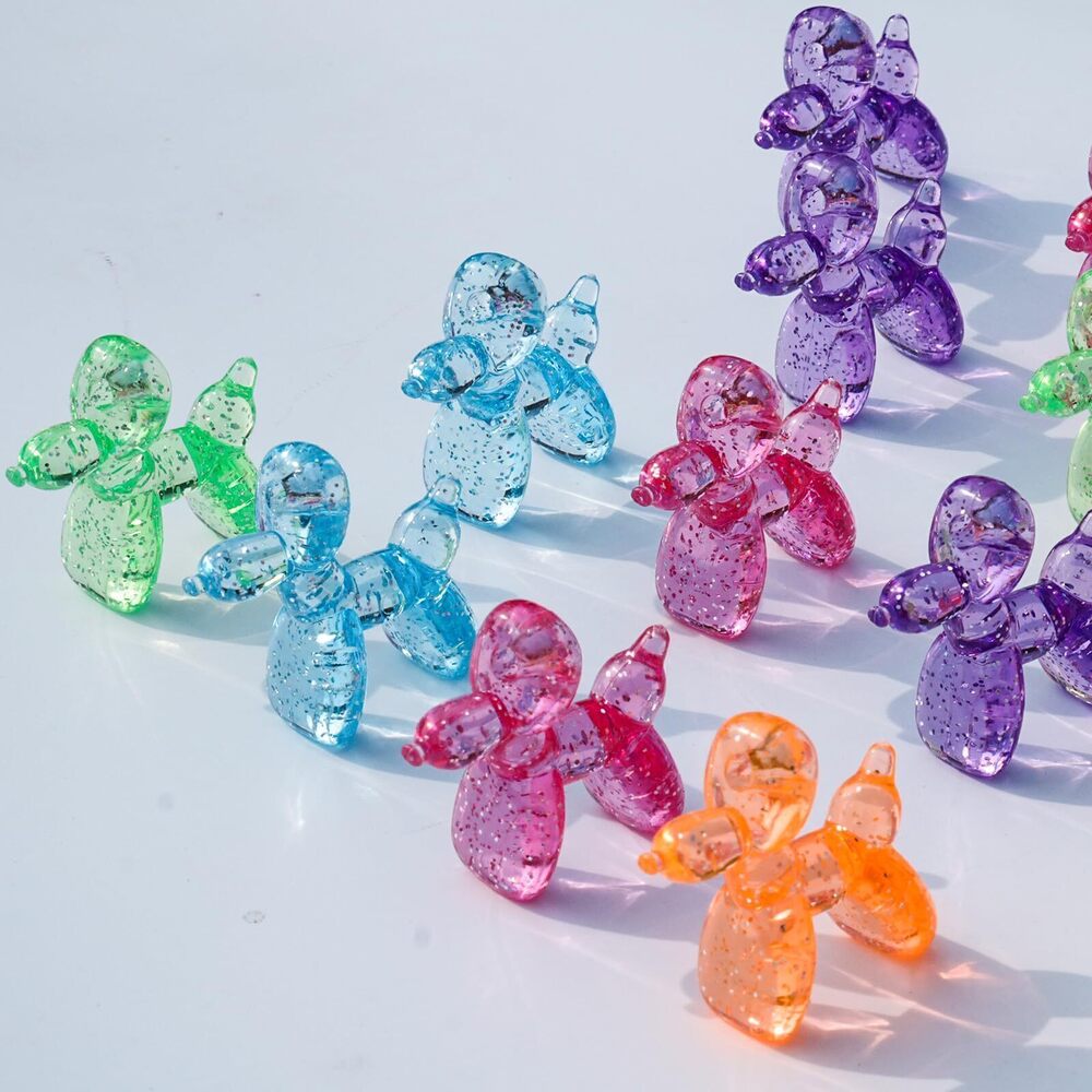 9658 80 PCS Mini Colored Dots Balloon Dog Decor Sculpture Charms, Balloon